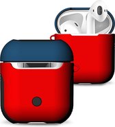 Housse de KELERINO en silicone hybride pour Apple Airpods - KELERINO. - Rouge / Blauw