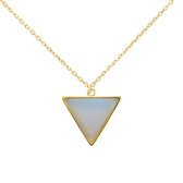 Fate Jewellery Ketting FJ4071 - Moonstone - 925 Zilver - Goudkleurig verguld - Maansteen - 45cm