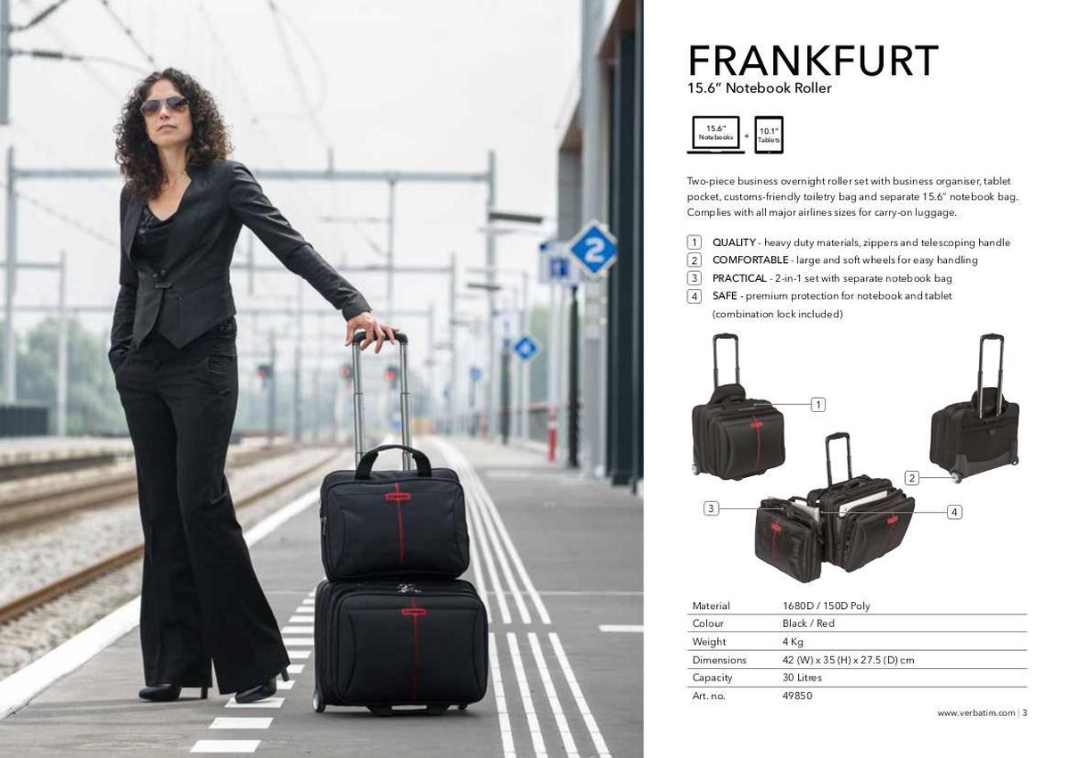 Verbatim Frankfurt sacoche d'ordinateurs portables 39,6 cm (15.6") Valise  sur roulette... | bol.com