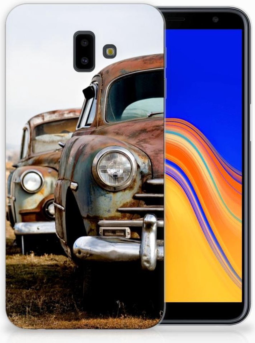 Samsung Galaxy J6 Plus (2018) Siliconen Hoesje met foto Vintage Auto