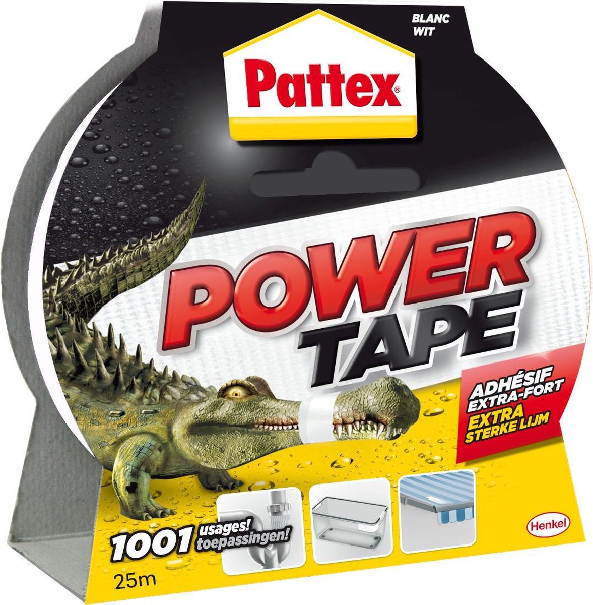 Pattex Power Tape 25m WIT- Ducttape Ducktape - Waterdicht - Extreem sterk - Premium Grip - Duct Duck tape