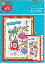 A5 Decoupage Card Kit Linen - Folk Christmas - Noel