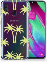 Geschikt voor Samsung Galaxy A40 TPU Siliconen Hoesje Palmtrees