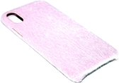 Roze vilt hoesje Geschikt voor iPhone XS/ X