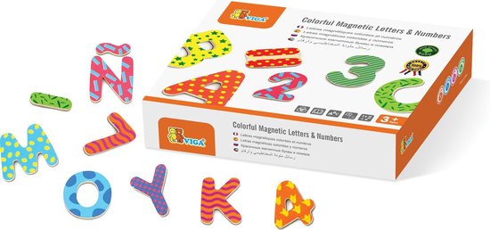 Afbeelding van het spel Viga Toys - Magnetische Letters & Nummers 77 stuks