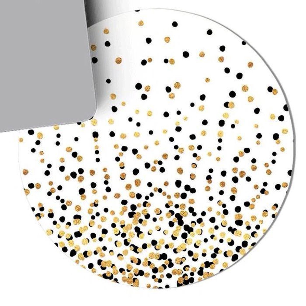 Computer - muismat black and gold dots - rond - rubber - buigbaar - anti-slip - mousepad - Merkloos
