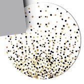Computer - muismat black and gold dots - rond - rubber - buigbaar - anti-slip - mousepad
