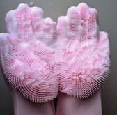 Magic Schoonmaak Handschoenen met Ingebouwde Borstels - multi-functionele huishoudhandschoen - Roze