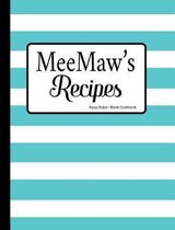 MeeMaw's Recipes Aqua Stripe Blank Cookbook