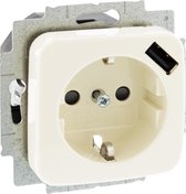 Busch-Jaeger Reflex inbouw stopcontact met randaarde en USB | polarwit