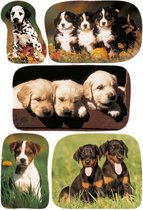 45x Honden/puppy dieren stickers - kinderstickers - stickervellen - knutselspullen