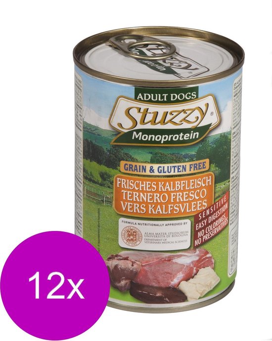 Stuzzy Blik Adult 400 g - Hondenvoer - 12 x Kalfsvlees