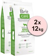 Brit Care hypo allergeen large breed zalm & aardappel graanvrij 2 x 12 kg