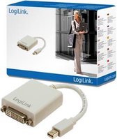 LogiLink CV0037 DisplayPort / DVI Adapter [1x Mini-DisplayPort stekker - 1x DVI-bus 24+5-polig] Wit 0.09 m