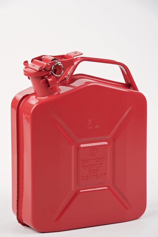 Minalco benzine - Jerrycan - metaal 5 Ltr - UN goedgekeurd - rood | bol.com