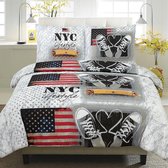 Homéé dekbedovertrekset NYC Lifestyle - Lits-jumeaux 240x200/220cm + 2 slopen 100% katoen