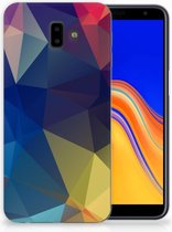 TPU étui pour Samsung Galaxy J6 Plus (2018) Coque Polygon Noir