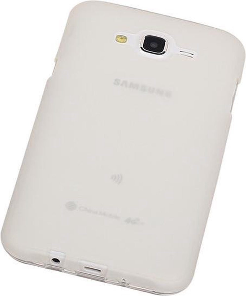 Samsung Galaxy J7 TPU Hoesje Transparant Wit � Back Case Bumper Hoes Cover