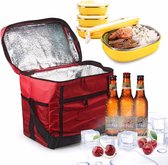 Large Thermo Lunchtas Koeltas - Rood Picknick Tas Koeltasje Lunch Bag - Lunchtasje Lunchbox
