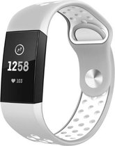 YONO Fitbit Charge 4 bandje – Charge 3 – Sport –  Wit/Grijs