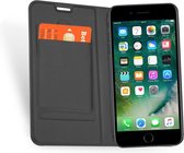 Apple iPhone 7 - Lederen Wallet Hoesje Grijs voor iPhone 7 met Siliconen TPU Houder en Magneetsluiting - Book Case Hoesje iPhone 7 - 360 Graden Beschermend Telefoonhoesje