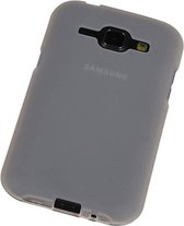 Samsung Galaxy J1 TPU Hoesje Transparant Wit � Back Case Bumper Hoes Cover
