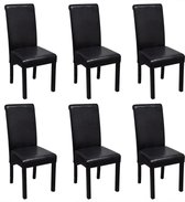 Eetkamerstoelen kunstleer zwart 6 st
