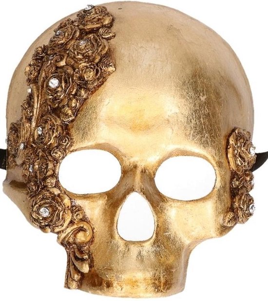 Luxe gouden schedel masker Teschio Rose | bol.com
