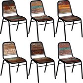 Eetkamerstoelen massief gerecycled hout 44x59x89 cm 6 st (incl. vloerviltjes)