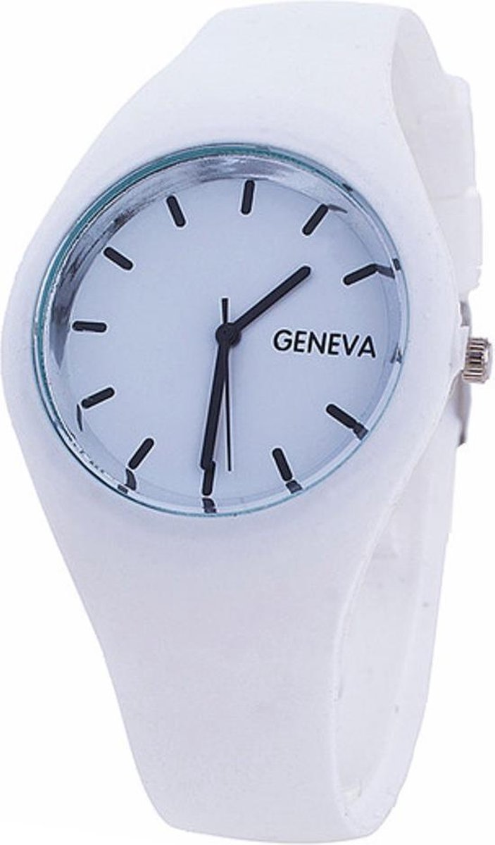 Fako® - Horloge - Geneva - Siliconen Ultra - Wit