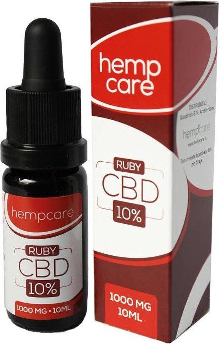 Goedkoopste Hempcare - CBD olie 10 procent - CBD oil - full spectrum CBD - Ruby - 10ml