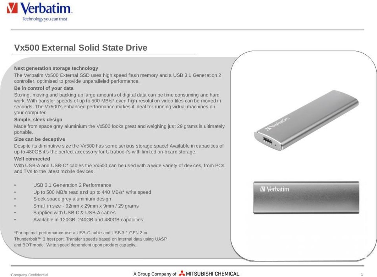Disque dur externe SSD Vx500 120 Go
