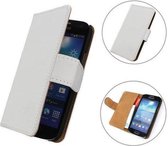 TCC Luxe hoesje Samsung Galaxy S Advance Book Case Flip Cover I9070 - Wit