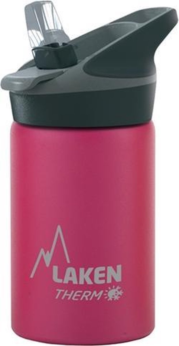 Thermo JANNU Fuchsia 0.35L Dubbelwandige isolerende rvs fles met Jannu drinksysteem.