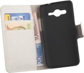 HC Book Wit Flip Wallet case Telefoonhoesje Samsung Galaxy Core 4G LTE G386F