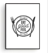Postercity - Design Canvas Poster Eat Good Feel Good / Muurdecoratie / Keuken / 40 x 30cm / A3