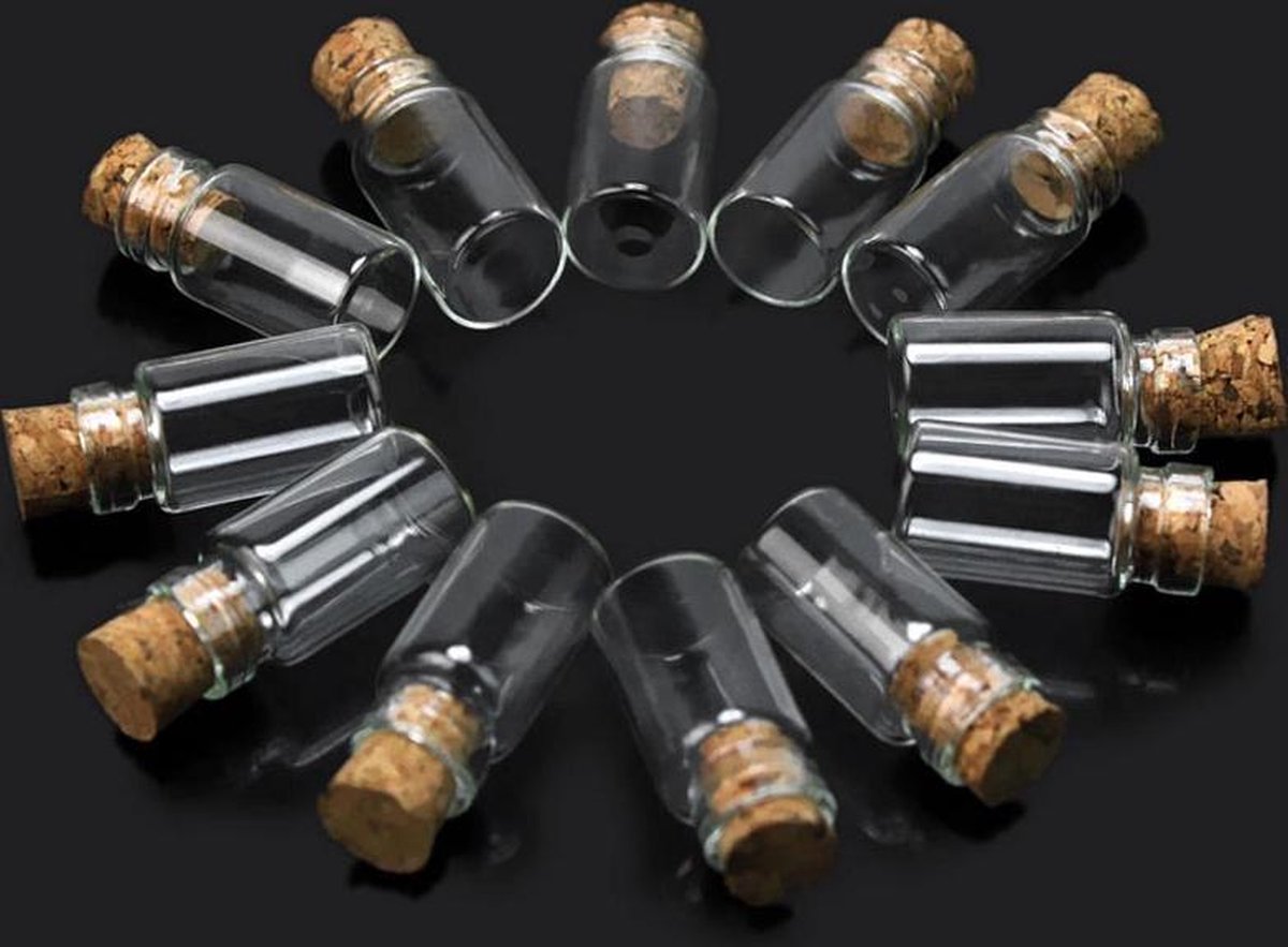 Mini Glazen Flesjes Met Deksel, 12 Shot Flesjes Voor Het Vullen Van