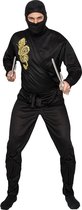 Zwart en goudkleurige ninja kostuum voor volwassenen - Volwassenen kostuums