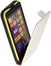 Lederen Wit Flip case case Telefoonhoesje Nokia Lumia 630