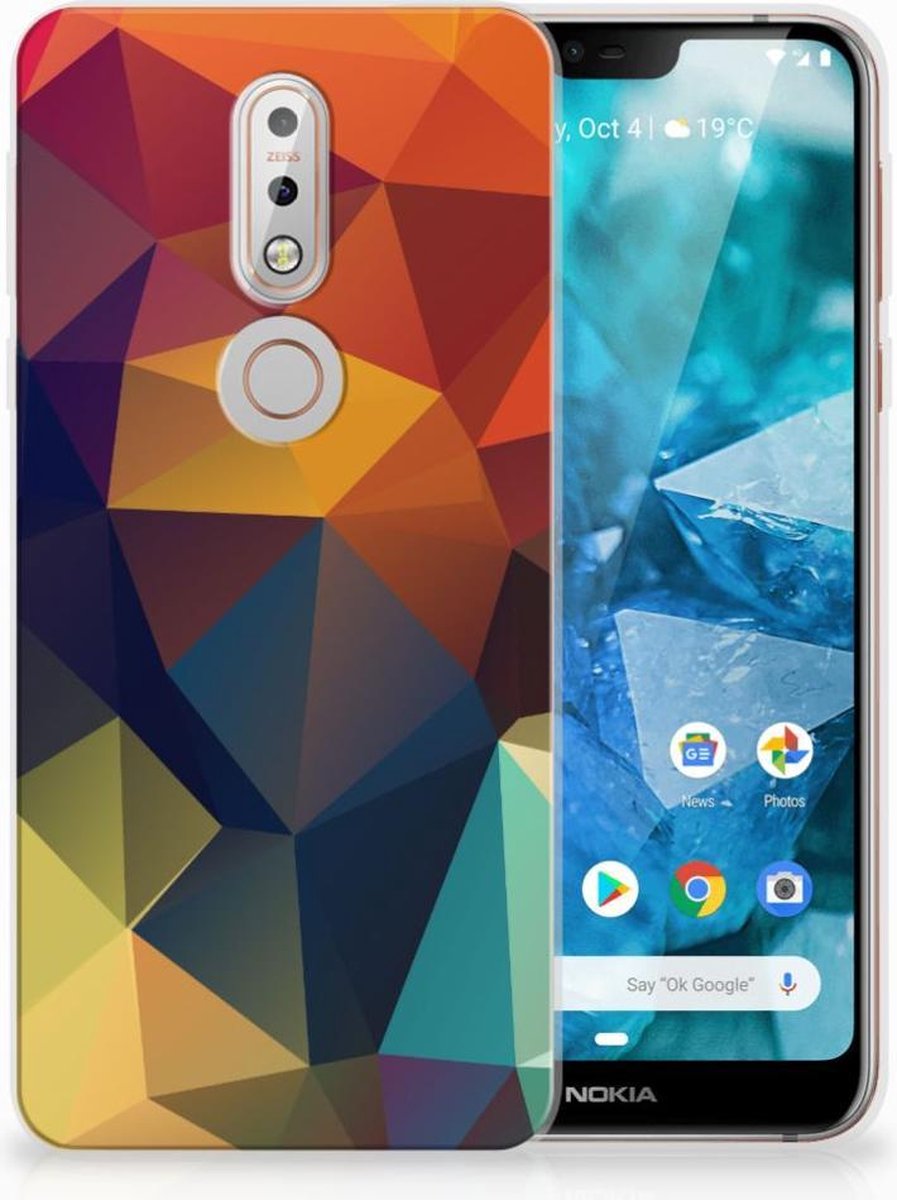 Nokia 7.1 TPU Hoesje Polygon Color