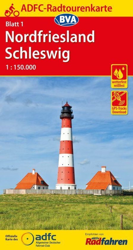 ADFC-Radtourenkarte 1 Nordfriesland /Schleswig 1:150.000 - cover