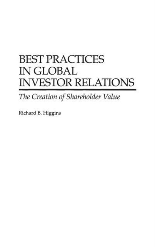 Best Practices in Global Investor Relations - cover