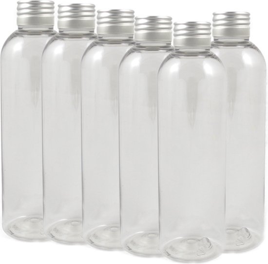 Verbanning tempo gekruld Set 6 plastic flessen 200 ml (20 cl) met alu dop | bol.com