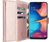 Hoesje geschikt voor Samsung A20e - Book Case Leer Wallet Roségoud