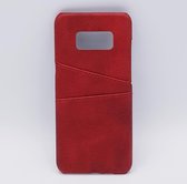 Voor Samsung S8 – kunstlederen back cover / wallet rood