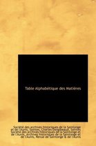 Table Alphab Tique Des Mati Res