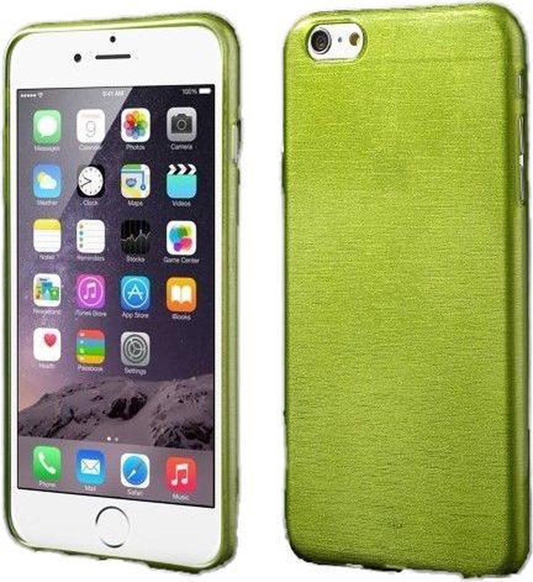 TPU Geborstelde Softcase iPhone 6(s) plus - Groen