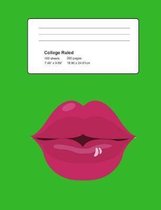 Red Lips College Rule School Notebook