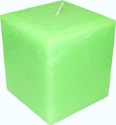 Kaars Vierkant 10x10x10 cm Fluor Groen