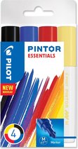 Pilot Pinton Essentials surligneur 4 pièce (s) Noir, Bleu, Rouge, Jaune Pointe fine